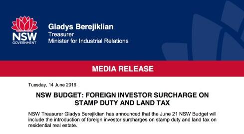 新南威尔士州海外人士购房税收增幅确定 澳大利亚律师剖析具体应对 