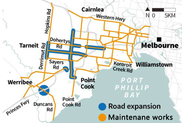 维洲政府斥18亿升级墨尔本西区主干道，道路全面升级！